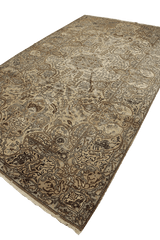 370x270 cm Antique Turkish Wool Rug Handmade Beige - Rugoutlet