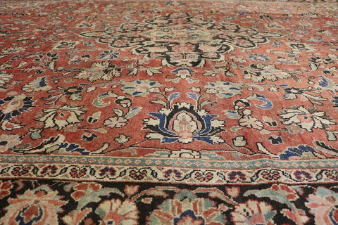 284x393 cm Antique Persian Mahal Wool Rug Handmade Black Maroon - Rugoutlet