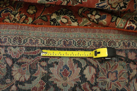 284x393 cm Antique Persian Mahal Wool Rug Handmade Black Maroon - Rugoutlet