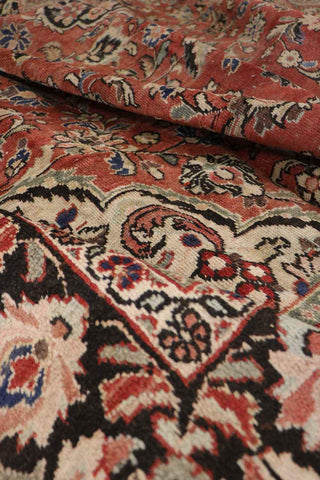 284x393 cm Antique Persian Mahal Wool Rug Handmade Black Maroon - Rugoutlet