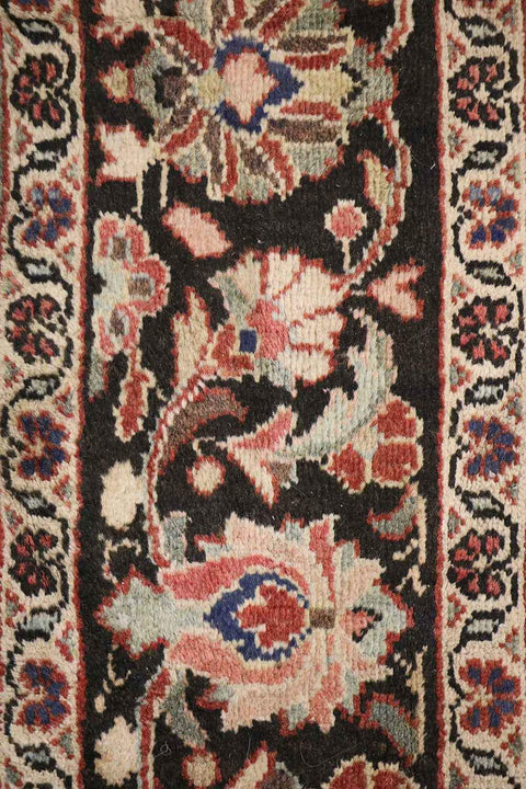 284x393 cm Antique Persian Mahal Wool Rug Handmade Black Maroon - Rugoutlet
