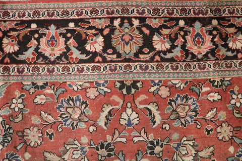 284x393 cm Antique Persian Mahal Wool Rug Handmade Black Maroon - Rugoutlet