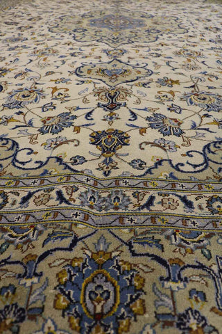 395x280cm Fine Persian Kashan Wool Rug Handmade Brown - Rugoutlet