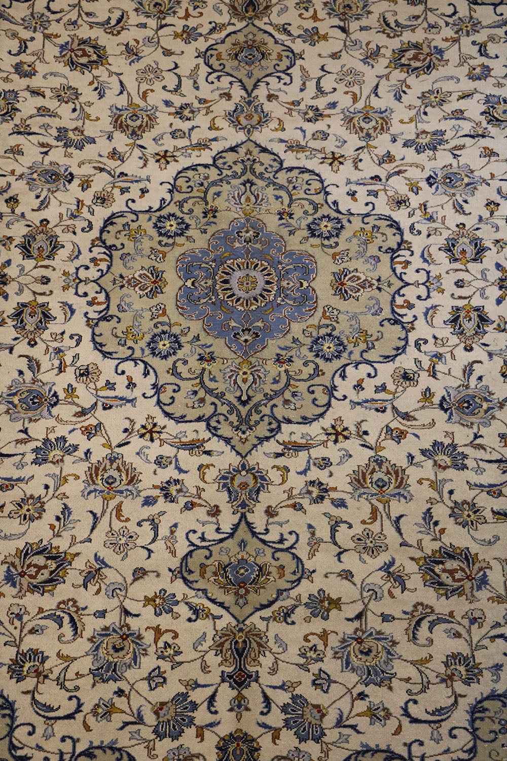 395x280cm Fine Persian Kashan Wool Rug Handmade Brown - Rugoutlet