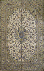 395x280cm Fine Persian Kashan Wool Rug Handmade Brown