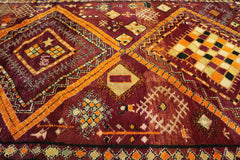 355x210 cm Berber Tribal Wool Rugs Hand Knotted Maroon - Rugoutlet