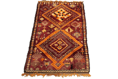 355x210 cm Berber Tribal Wool Rugs Hand Knotted Maroon - Rugoutlet