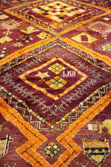 355x210 cm Berber Tribal Wool Rugs Hand Knotted Maroon - Rugoutlet