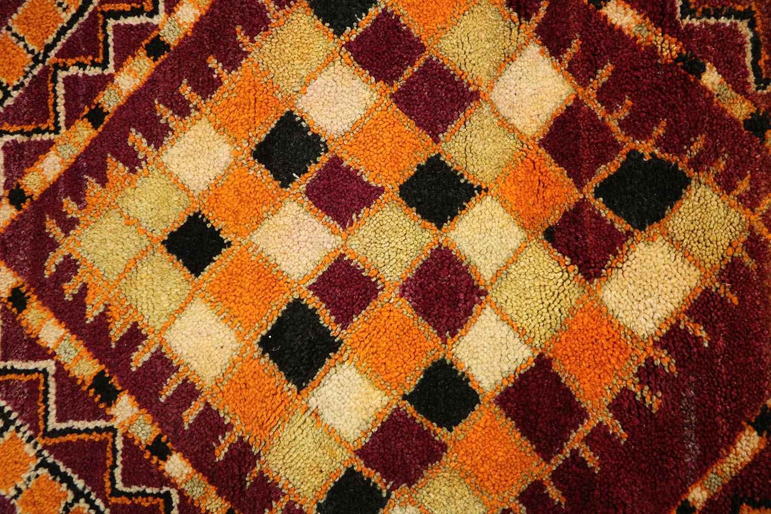 355x210 cm Berber Tribal Wool Rugs Hand Knotted Maroon - Rugoutlet