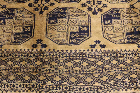 367x247 cm Old Golden Wool Rug Handmade Afghan Yellow Black - Rugoutlet