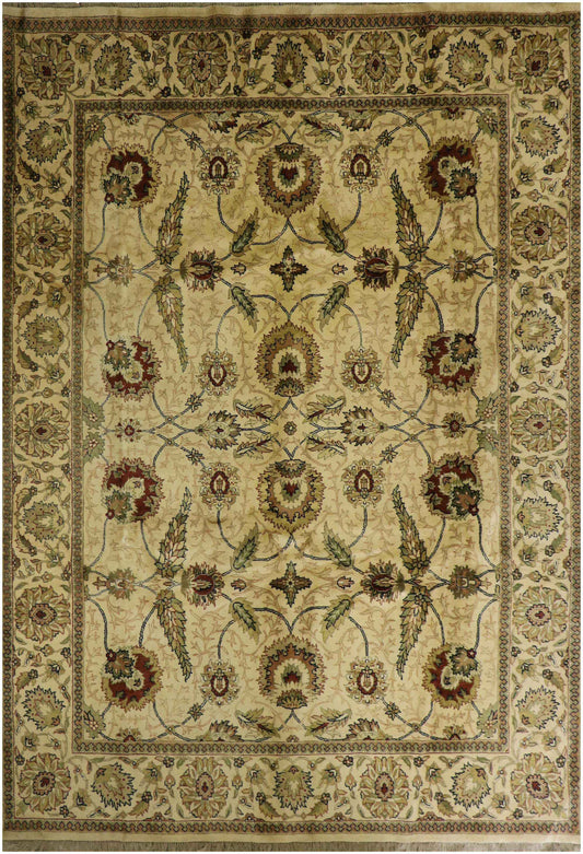 375x250 cm Indian Ziegler Tribal Wool Rug Handmade Beige