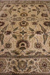 375x250 cm Indian Ziegler Tribal Wool Rug Handmade Beige - Rugoutlet