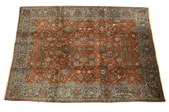 332x250 cm Antique Persian Mahal Tribal Wool Rugs Handmade Maroon - Rugoutlet