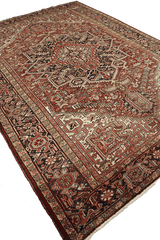 340x250 cm Heriz Tribal Wool Rug Handmade Red - Rugoutlet