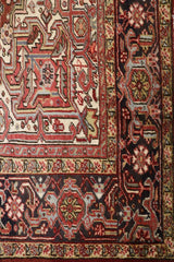 340x250 cm Heriz Tribal Wool Rug Handmade Red - Rugoutlet