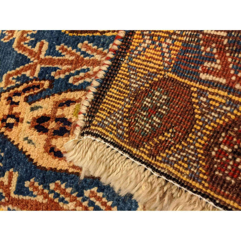 93 x 61 cm Shiraz Yalameh Tribal Blue Small Rug - Rugoutlet