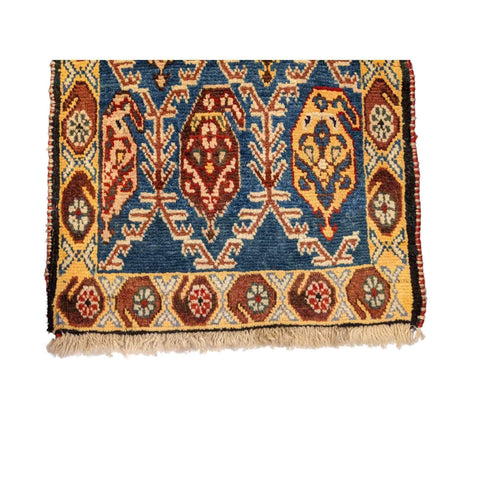 93 x 61 cm Shiraz Yalameh Tribal Blue Small Rug - Rugmaster