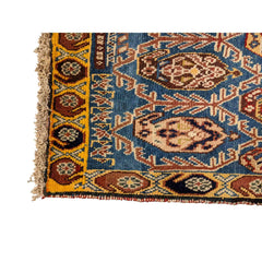 93 x 61 cm Shiraz Yalameh Tribal Blue Small Rug - Rugmaster