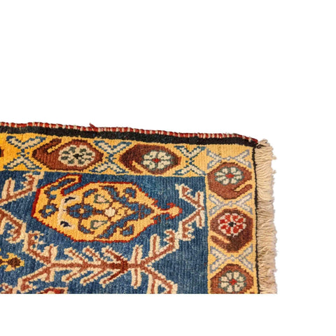 93 x 61 cm Shiraz Yalameh Tribal Blue Small Rug - Rugoutlet