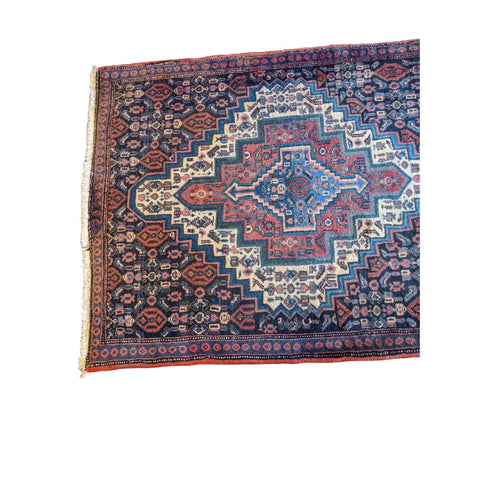 93 x 70 cm Persian Senneh Traditional Red Small Rug - Rugoutlet