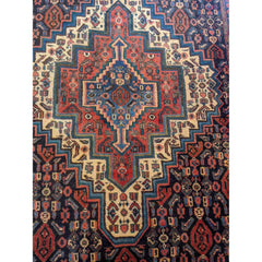 93 x 70 cm Persian Senneh Traditional Red Small Rug - Rugoutlet