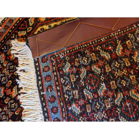 93 x 72 cm Persian Bijar Traditional Red Small Rug - Rugoutlet
