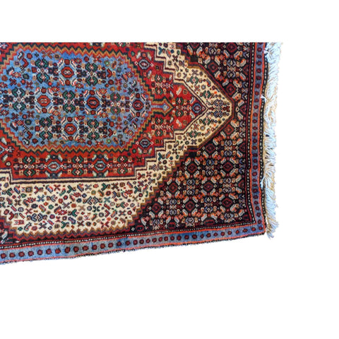93 x 72 cm Persian Bijar Traditional Red Small Rug - Rugoutlet