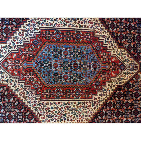 93 x 72 cm Persian Bijar Traditional Red Small Rug - Rugoutlet