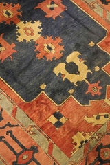 355x265 cm Turkish Kars Tribal Wool Rug Handmade Black Orange - Rugoutlet