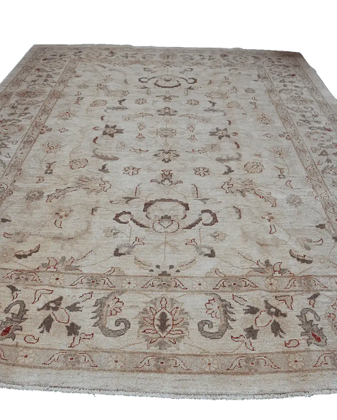 317x247 cm Ziegler Tribal Wool Rug Handmade Beige - Rugoutlet