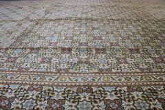 370x265 cm Antique Kashan Wool Rug Handmade Beige Brown - Rugoutlet