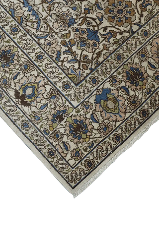 340x240 cm Antique Tabriz Wool Rug Handmade Blue Beige - Rugoutlet