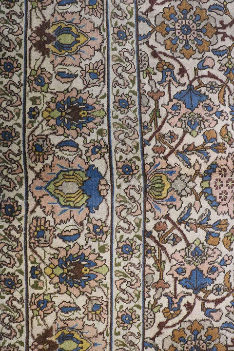 340x240 cm Antique Tabriz Wool Rug Handmade Blue Beige - Rugoutlet