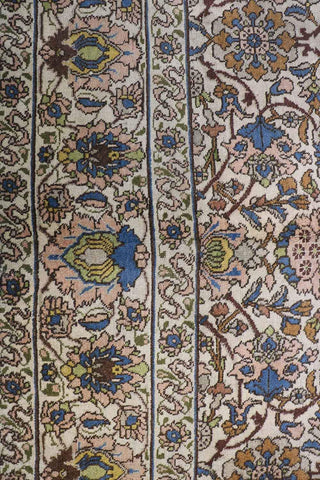 340x240 cm Antique Tabriz Wool Rug Handmade Blue Beige - Rugoutlet