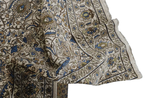 340x240 cm Antique Tabriz Wool Rug Handmade Blue Beige - Rugoutlet
