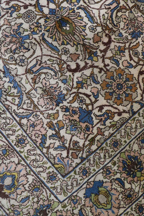 340x240 cm Antique Tabriz Wool Rug Handmade Blue Beige - Rugoutlet