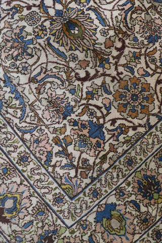 340x240 cm Antique Tabriz Wool Rug Handmade Blue Beige - Rugoutlet