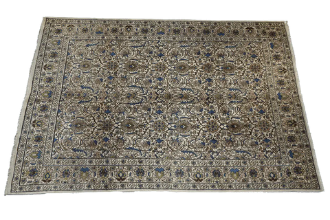 340x240 cm Antique Tabriz Wool Rug Handmade Blue Beige - Rugoutlet