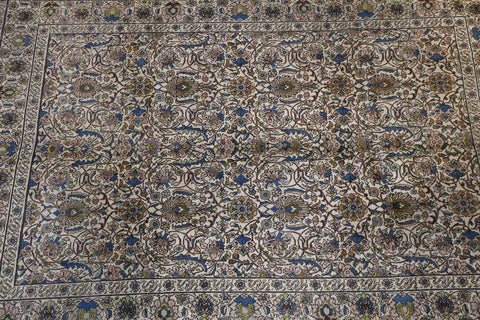 340x240 cm Antique Tabriz Wool Rug Handmade Blue Beige - Rugoutlet