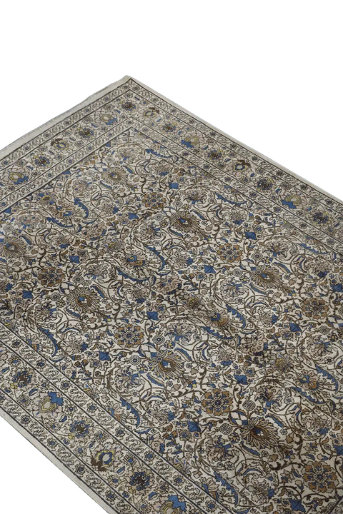 340x240 cm Antique Tabriz Wool Rug Handmade Blue Beige - Rugoutlet
