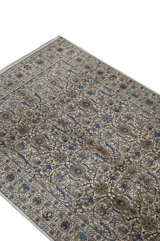 340x240 cm Antique Tabriz Wool Rug Handmade Blue Beige - Rugoutlet