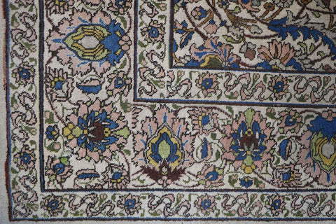 340x240 cm Antique Tabriz Wool Rug Handmade Blue Beige - Rugoutlet