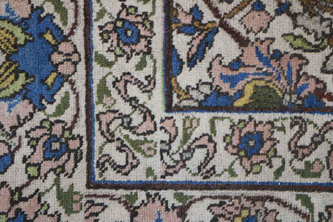 340x240 cm Antique Tabriz Wool Rug Handmade Blue Beige - Rugoutlet