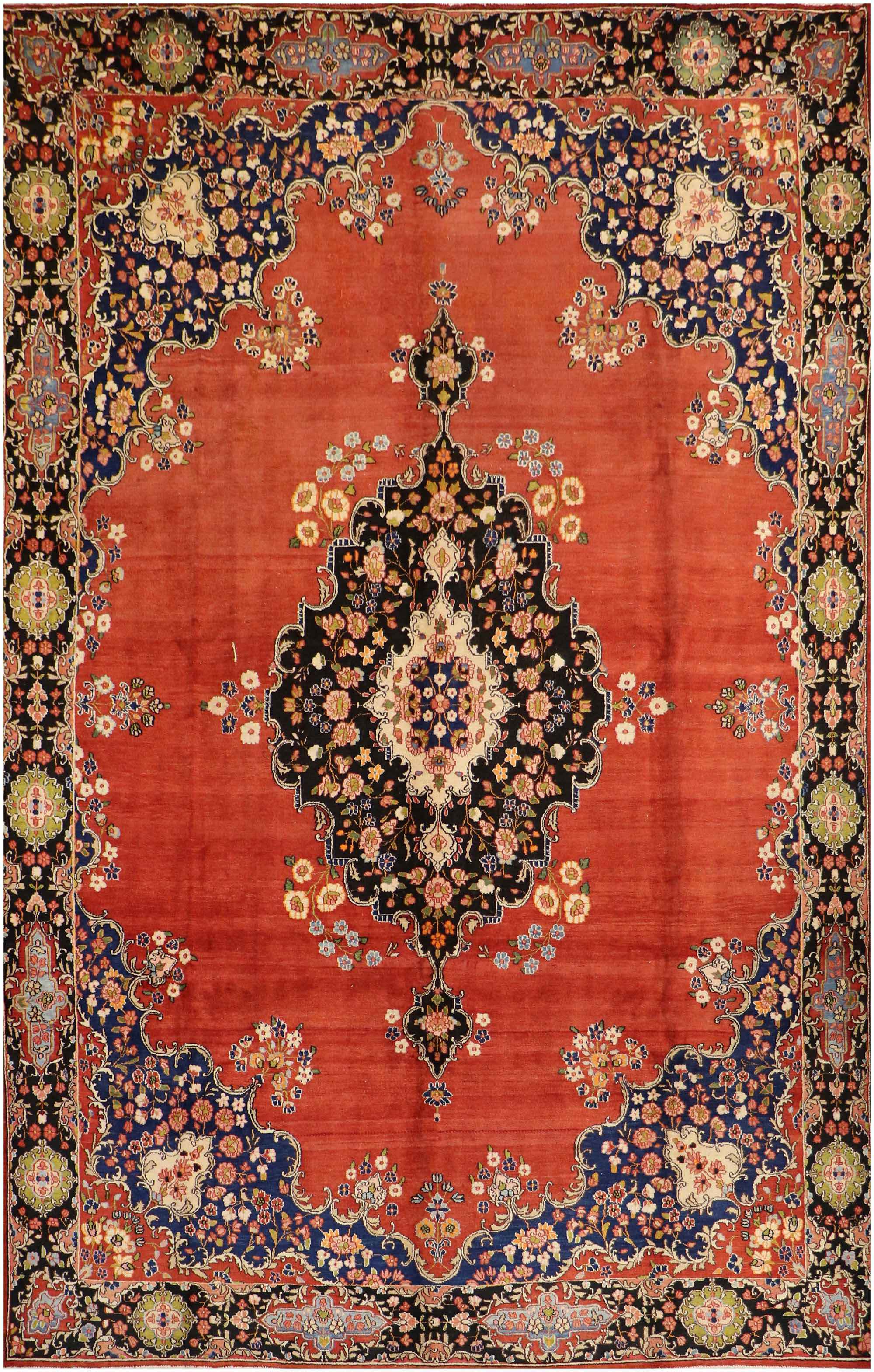 385x290 cm Persian Sarouk Mahal Wool Rug Handmade - Rugoutlet