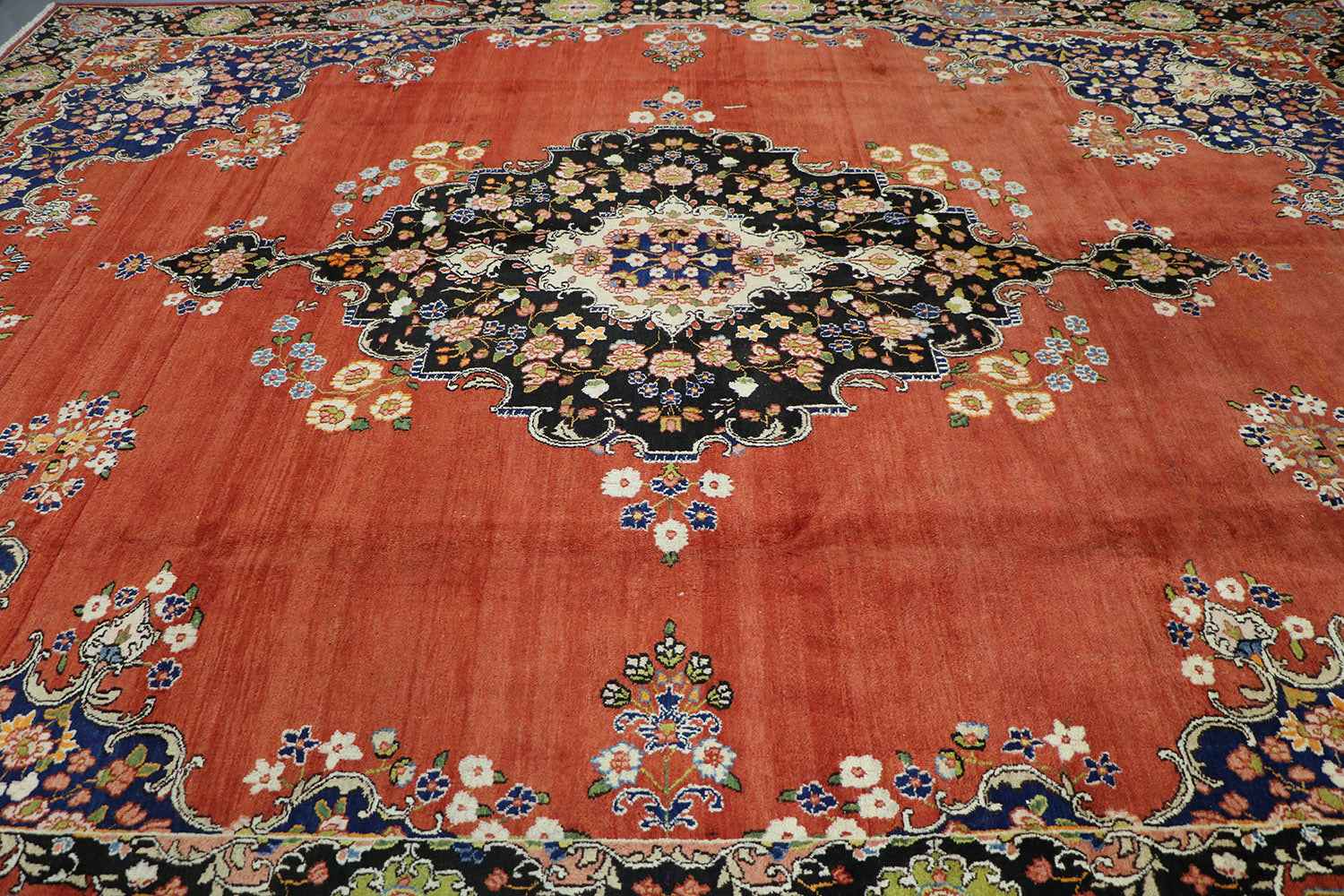 385x290 cm Persian Sarouk Mahal Wool Rug Handmade - Rugoutlet