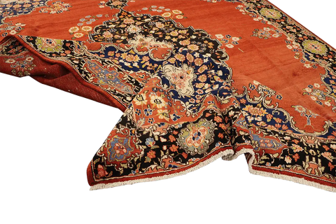 385x290 cm Persian Sarouk Mahal Wool Rug Handmade - Rugoutlet