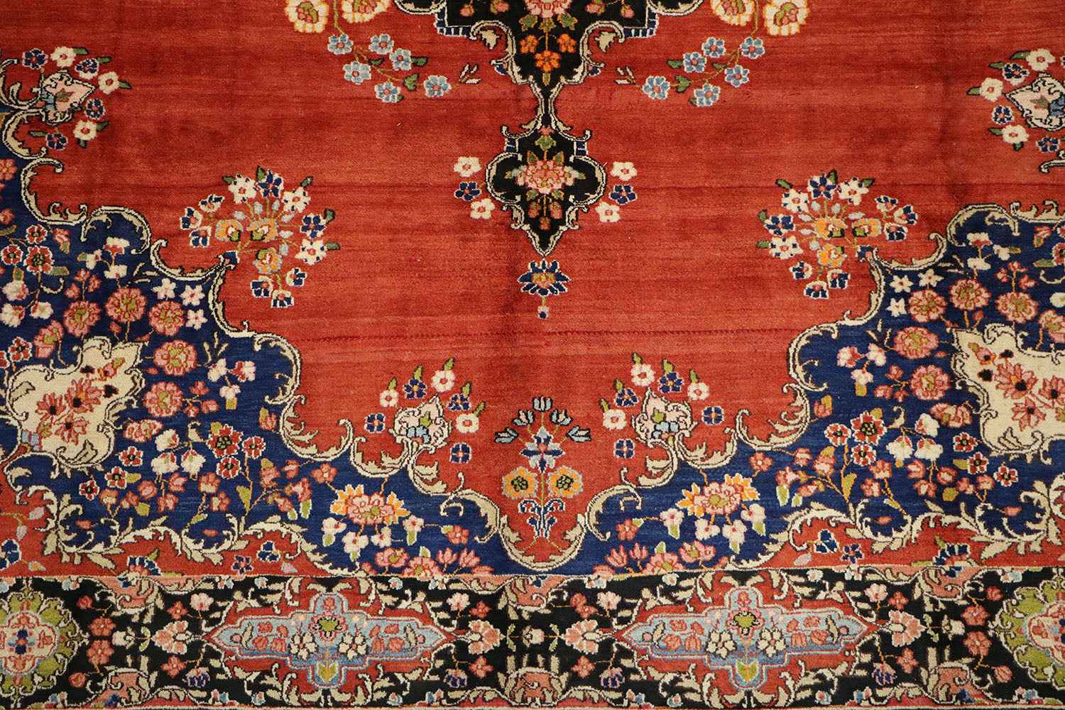 385x290 cm Persian Sarouk Mahal Wool Rug Handmade - Rugoutlet