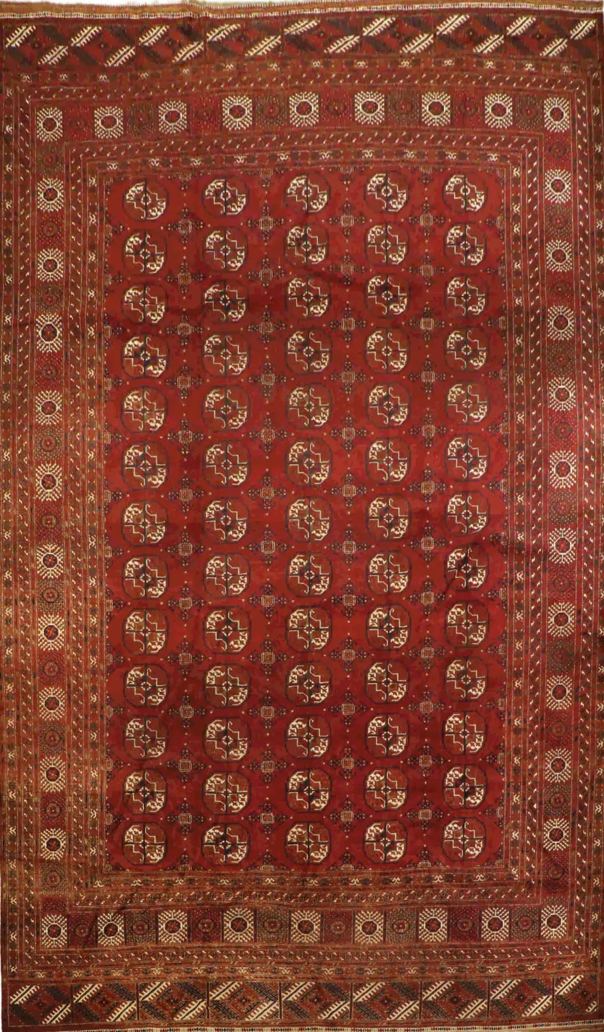 Old Afghan Wool Rug 446 x 301 cm (14.63 x 9.87 ft)