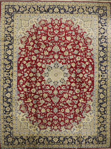 A detailed image of a Persian Isfahan rug