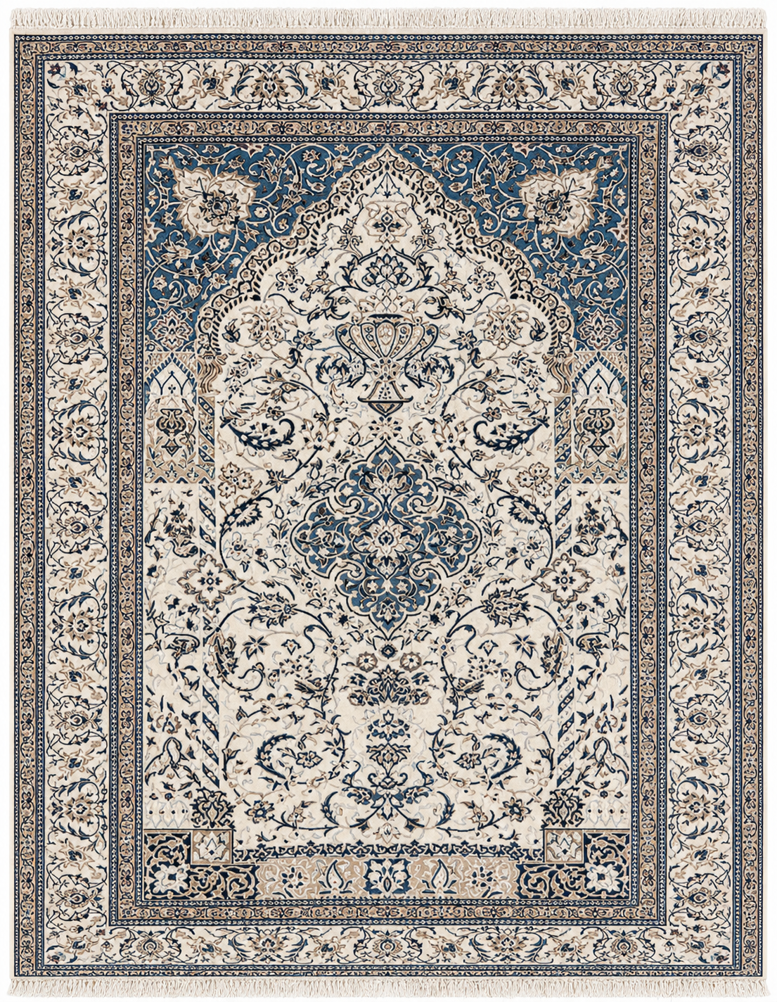 Persian Isfahan Floral Rug 236 x 154 cm (7.74 x 5.05 ft)